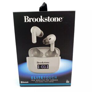 NWT! Brookstone White Elite Touch True Wireless Pro Earbuds